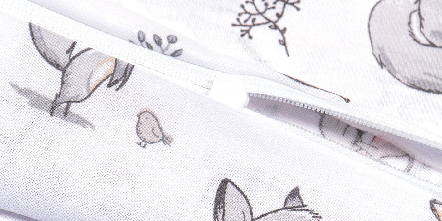 Pościel 100x160 cm 100% bawełna liski szare